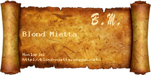 Blond Mietta névjegykártya